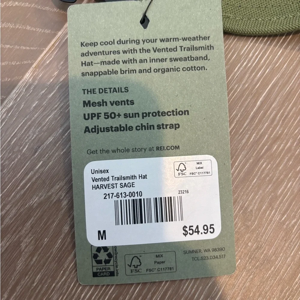 NWT REI Olive Vented Trailsmith Hat - Picture 3 of 6